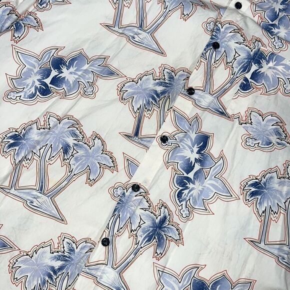 Vintage PINEAPPLE Collection Multicoloured Palm Tree Print Button Down Size 5XB - Picture 7 of 11